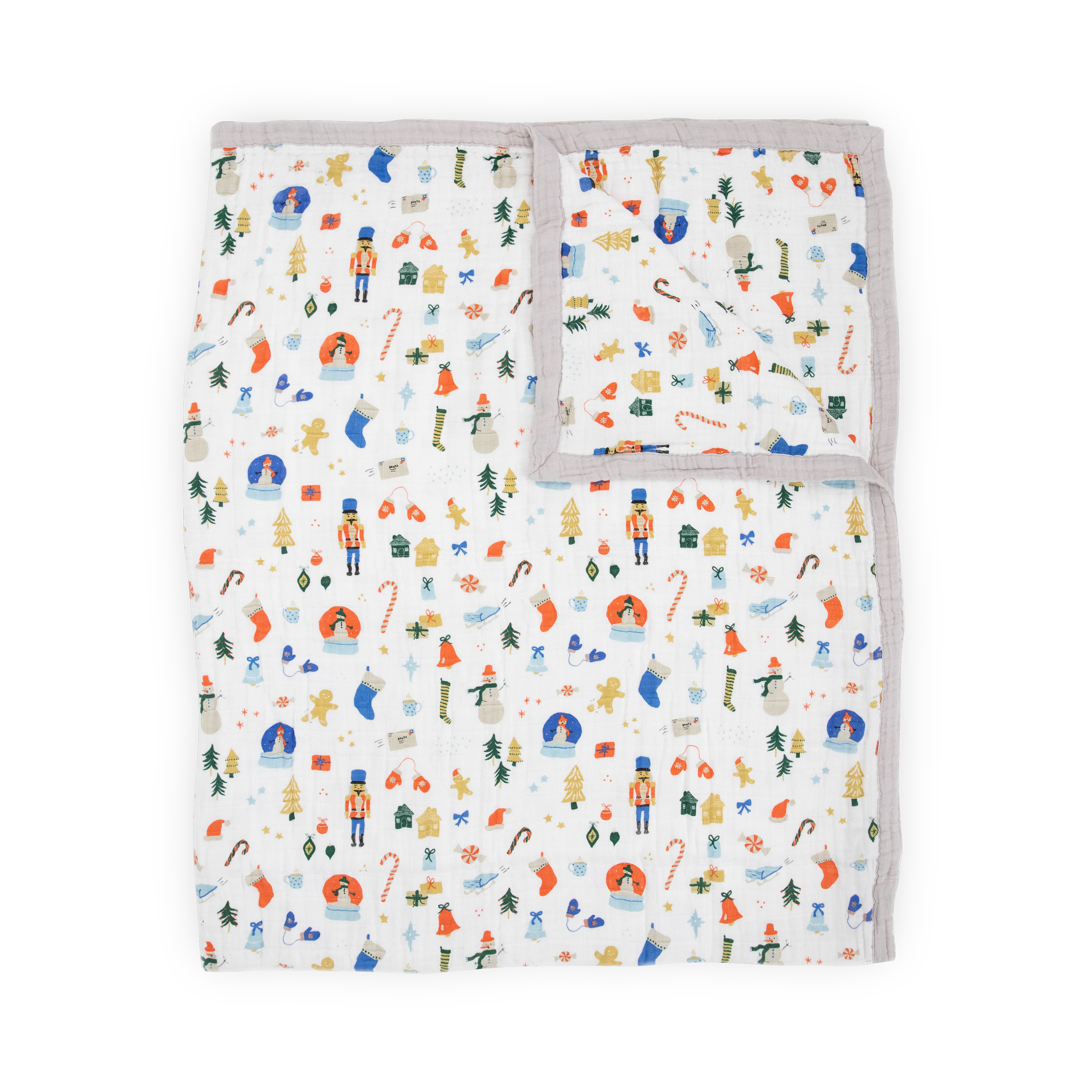 Cotton Muslin Quilted Throw - Christmas Time