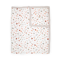 Cotton Muslin Quilted Throw - Mushrooms