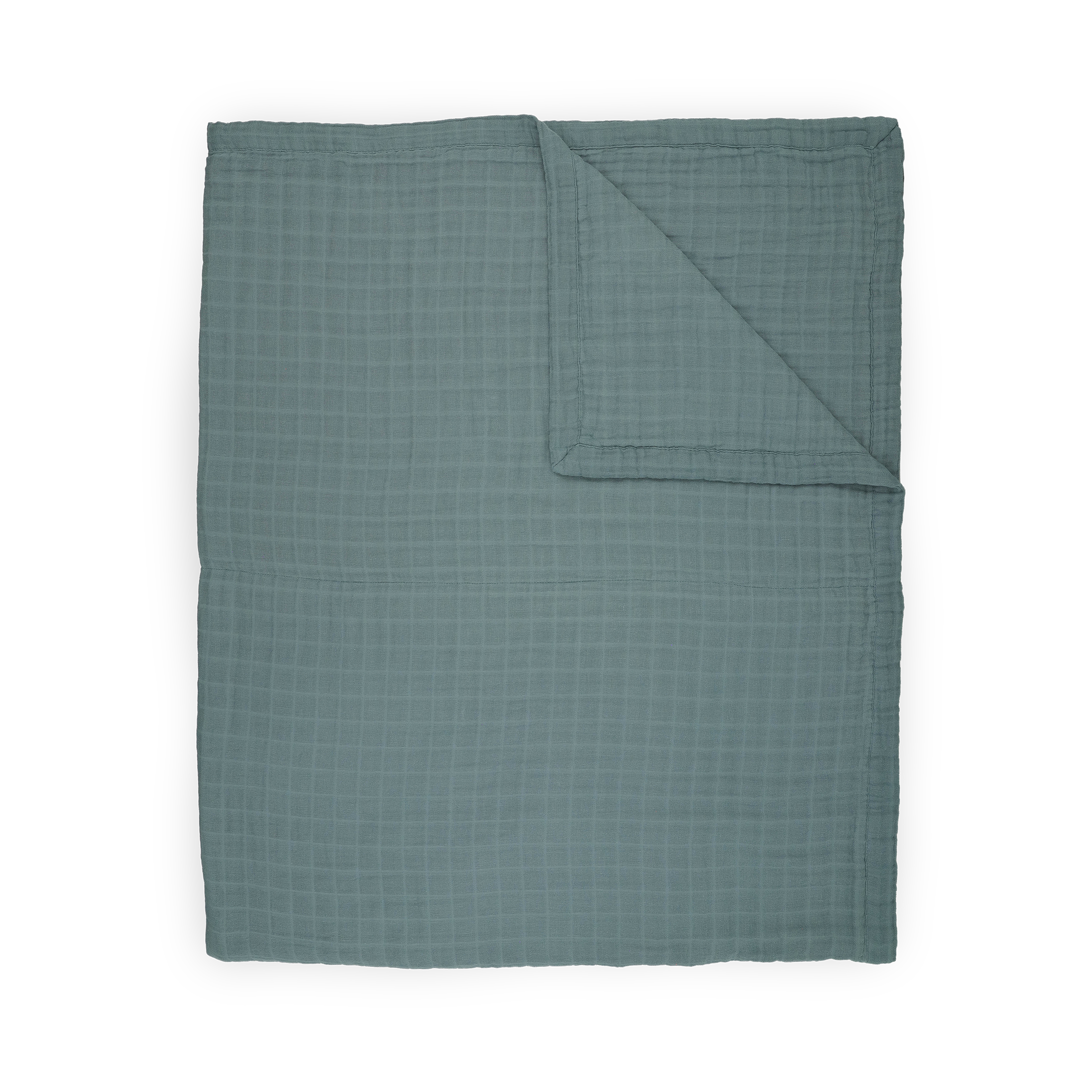 Cotton Muslin Quilted Throw - Sea