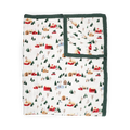 Cotton Muslin Quilted Throw - Cozy Cabins