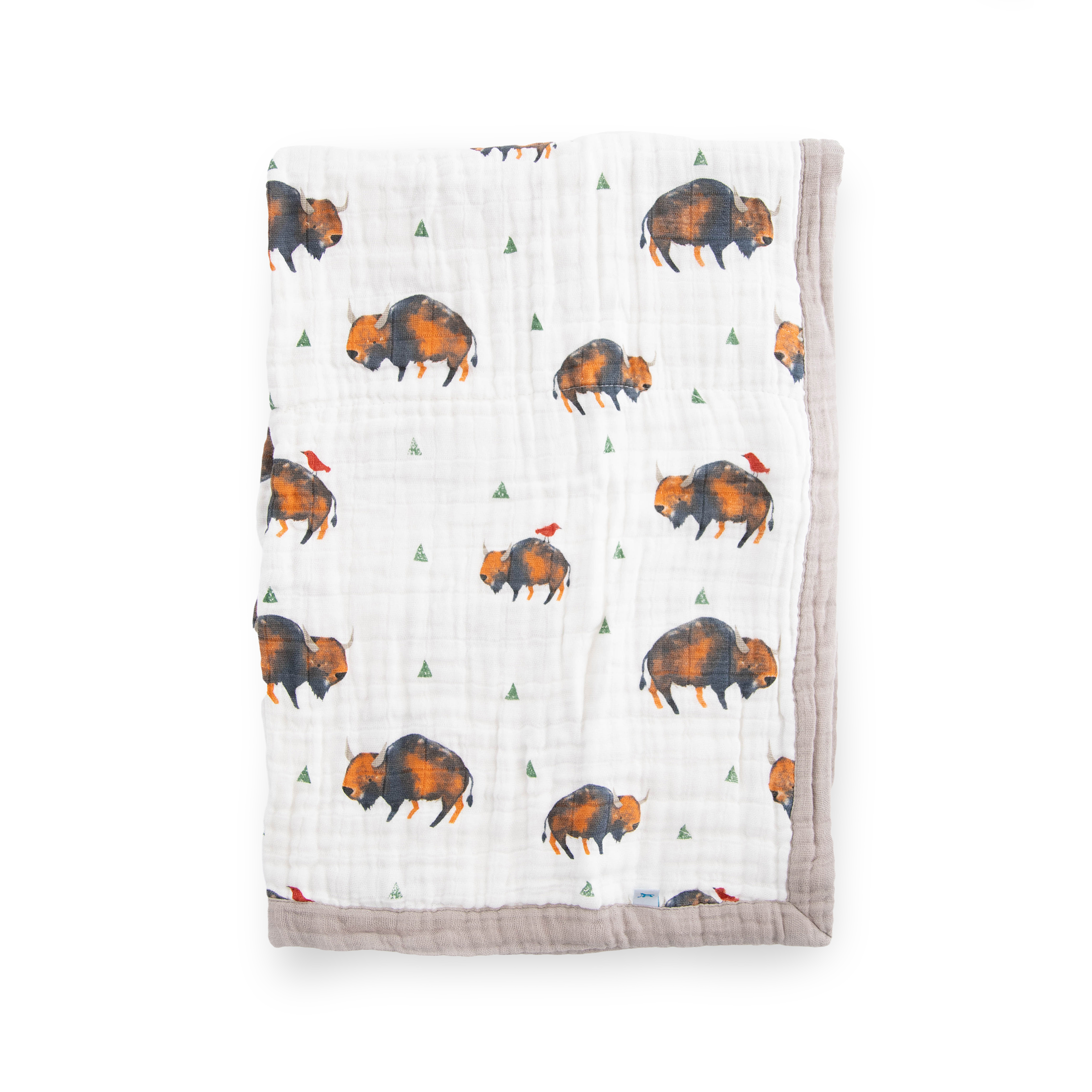Cotton Muslin Baby Quilt - Bison