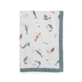 Cotton Muslin Baby Quilt - Mermaids