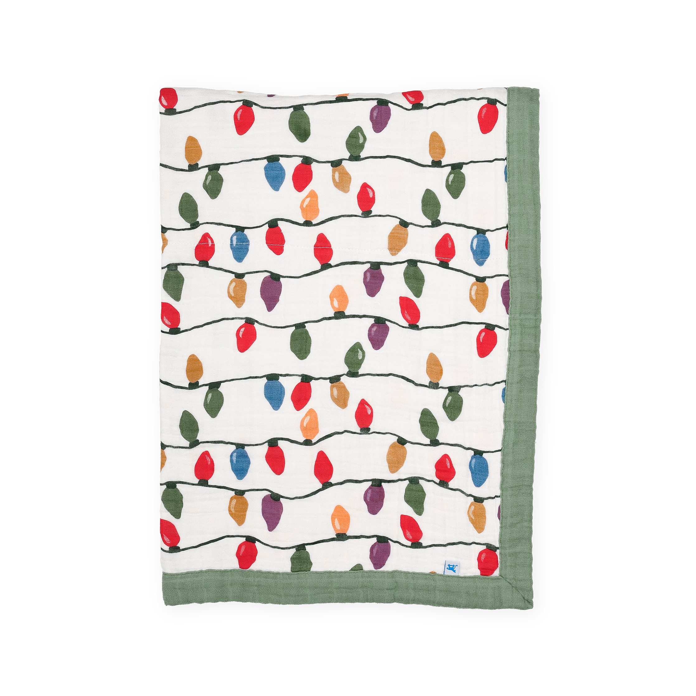 Cotton Muslin Baby Quilt - Christmas Bulbs