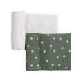 Organic Cotton Muslin Swaddle Blanket 2 Pack - Sage Suns