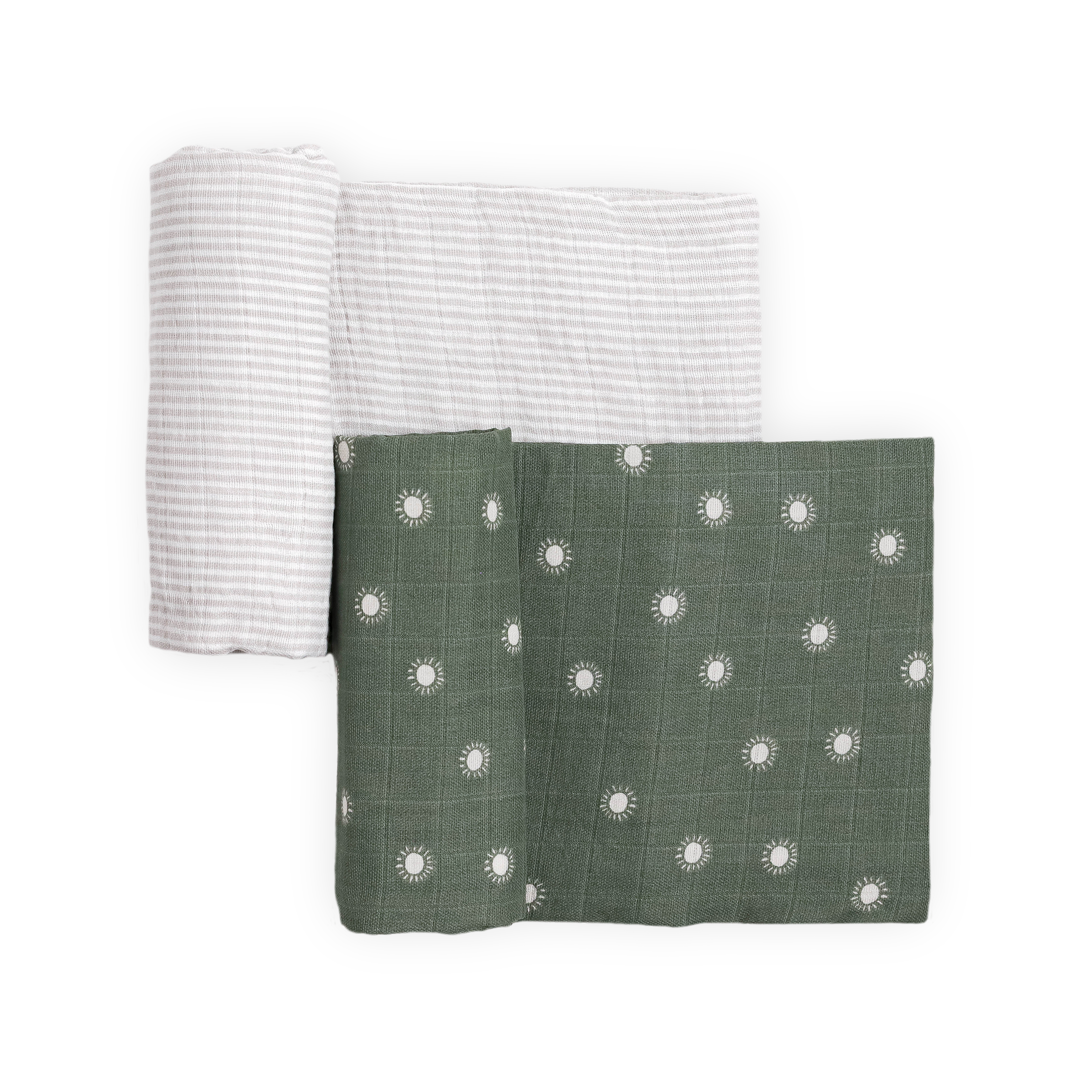 Organic Cotton Muslin Swaddle Blanket 2 Pack - Sage Suns