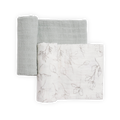 Organic Cotton Muslin Swaddle Blanket 2 Pack - Pencil Floral