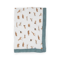 Organic Cotton Muslin Baby Quilt - Animal Crackers