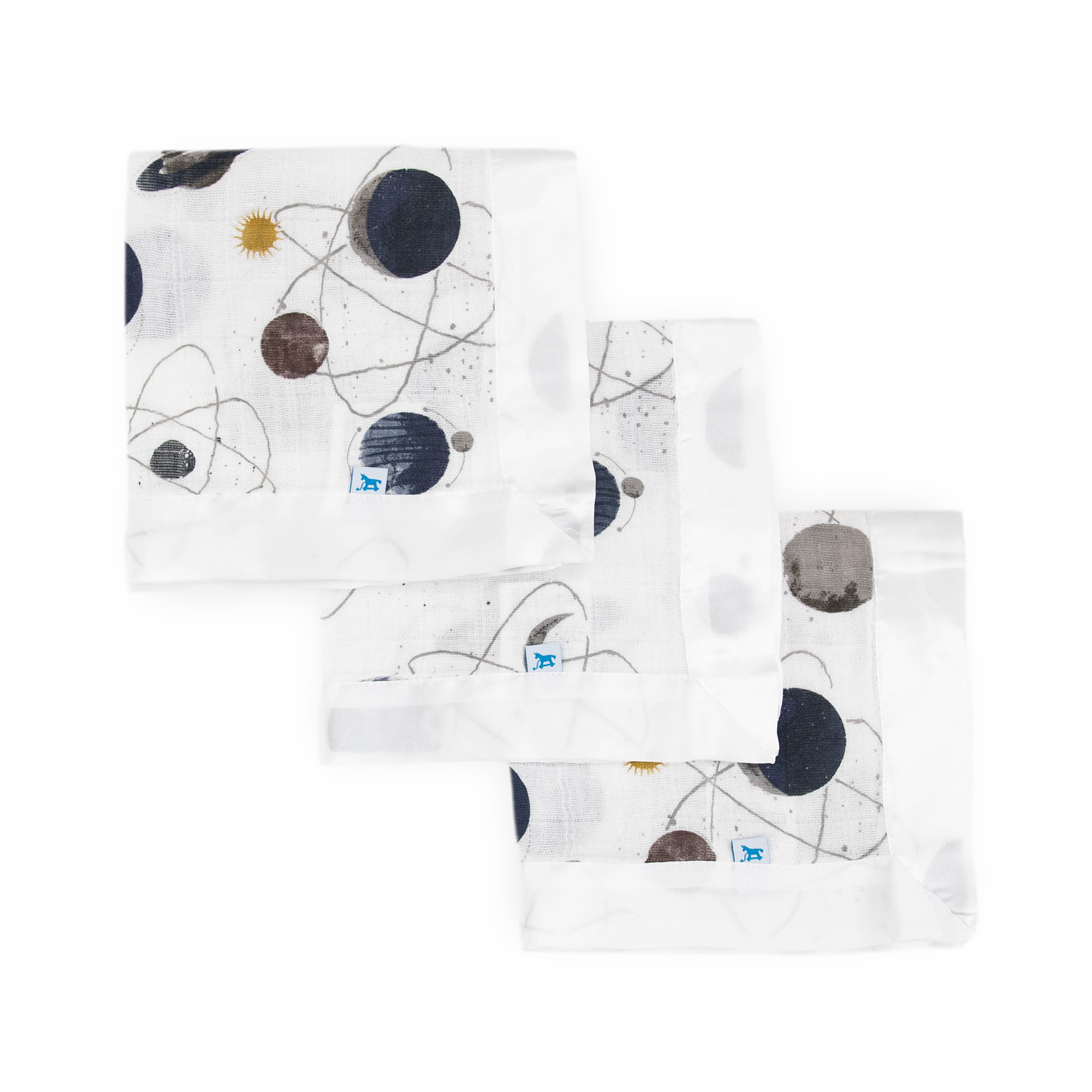 Cotton Muslin Security Blanket 3 Pack - Planetary