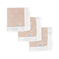Cotton Muslin Security Blanket 3 Pack - Taupe Cross