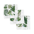 Cotton Muslin Security Blanket 3 Pack - Tropical Leaf
