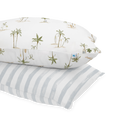Cotton Muslin Pillowcase 2 Pack - Palm Paradise