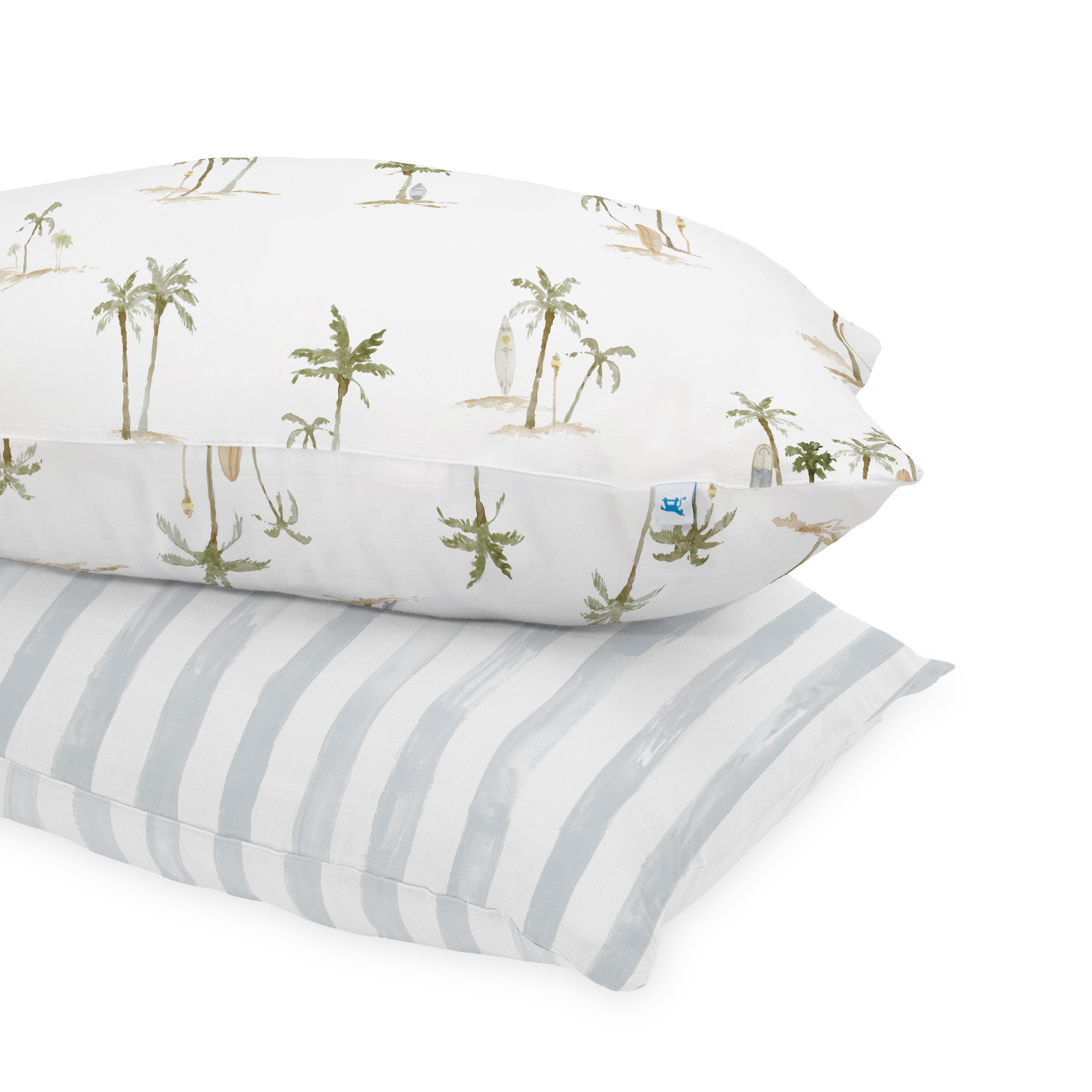 Cotton Muslin Pillowcase 2 Pack - Palm Paradise