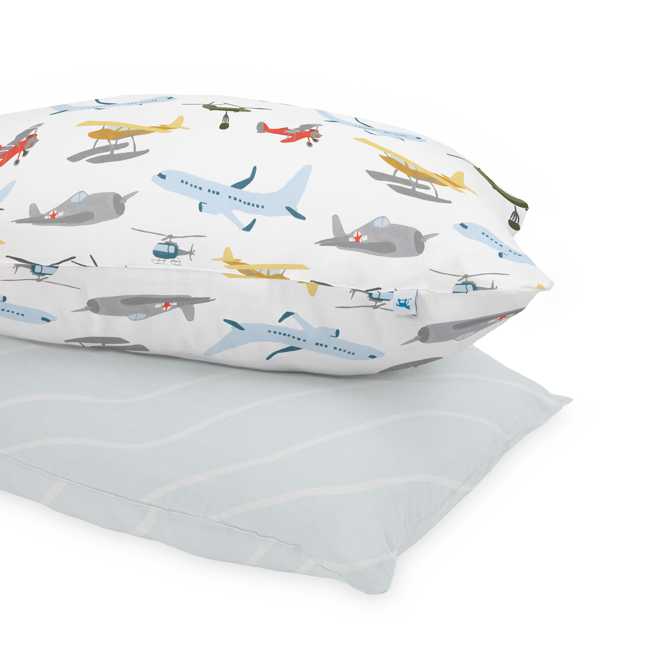 Cotton Muslin Pillowcase 2 Pack - Air Show