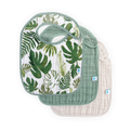 Cotton Muslin Classic Bib 3 Pack - Tropical Leaf