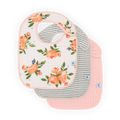 Cotton Muslin Classic Bib 3 Pack - Watercolor Roses