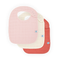 Cotton Muslin Classic Bib 3 Pack - Light Pink