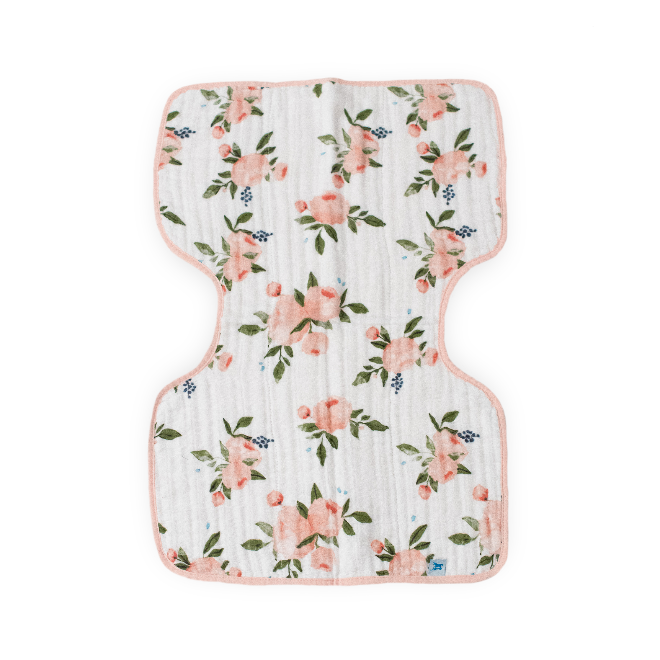 Cotton Muslin Burp Cloth - Watercolor Roses 2