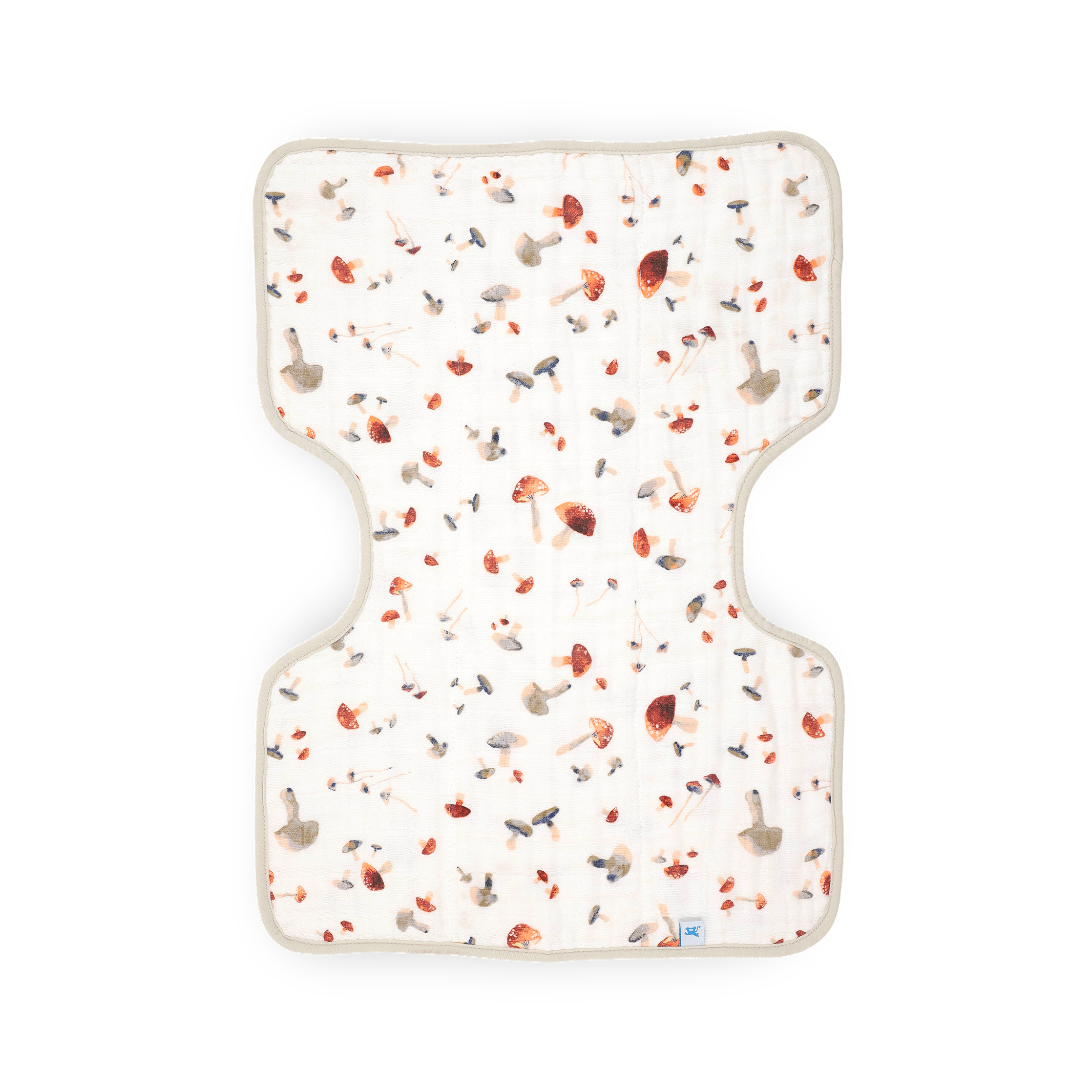 Cotton Muslin Burp Cloth - Mushrooms