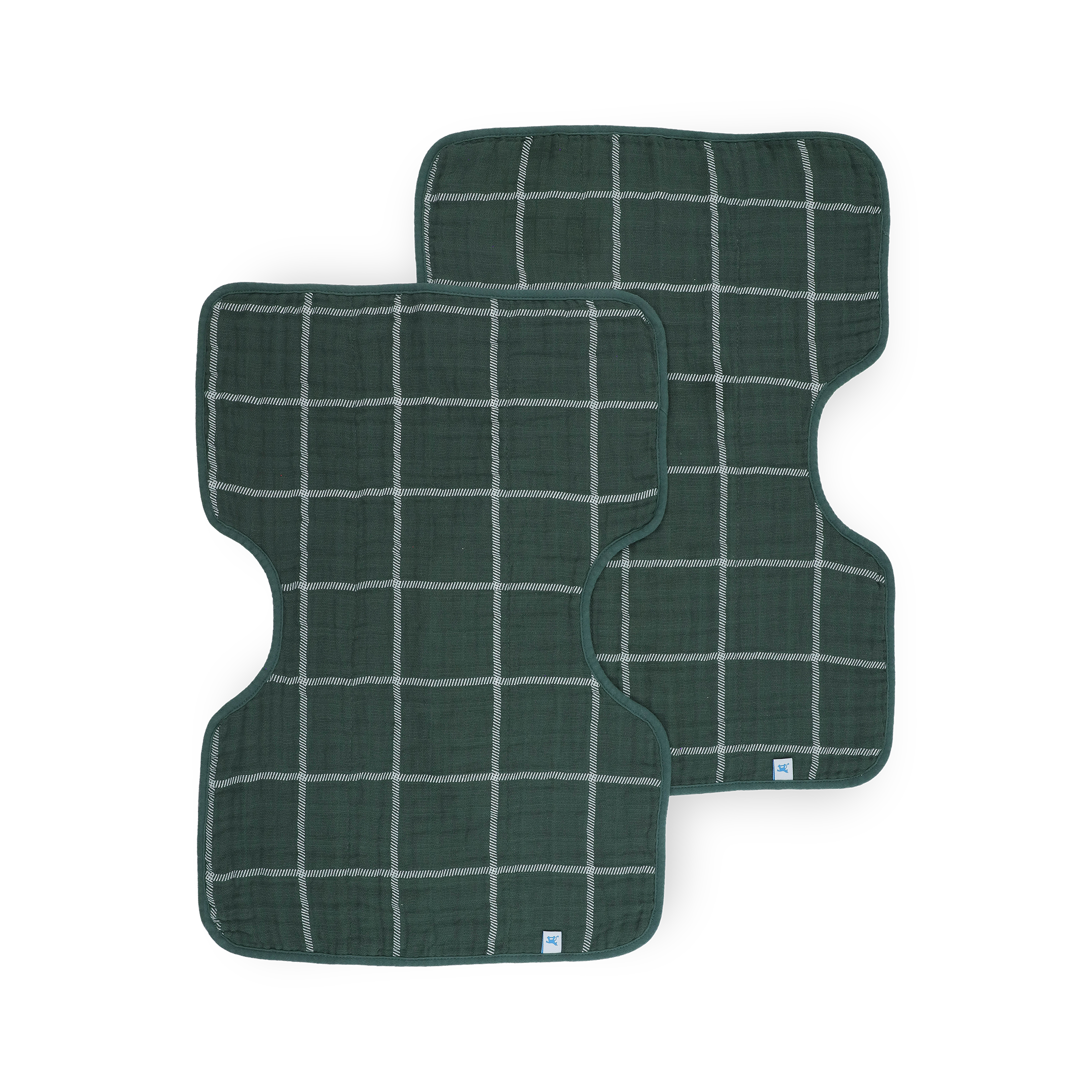 Cotton Muslin Burp Cloth 2 Pack - Evergreen Plaid