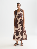 Linen Ankle Length Wrap Dress