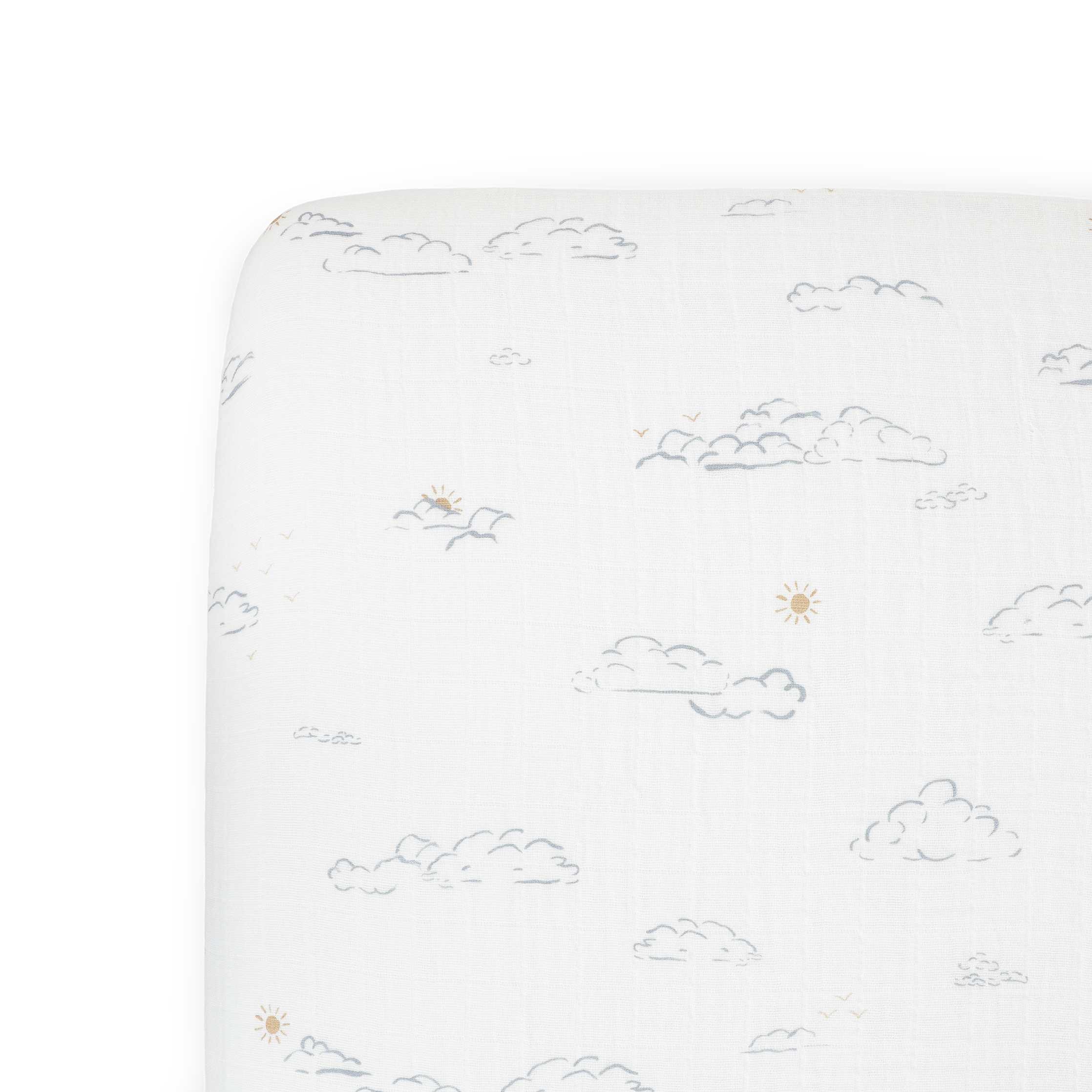 Cotton Muslin Crib Sheet - Partly Cloudy
