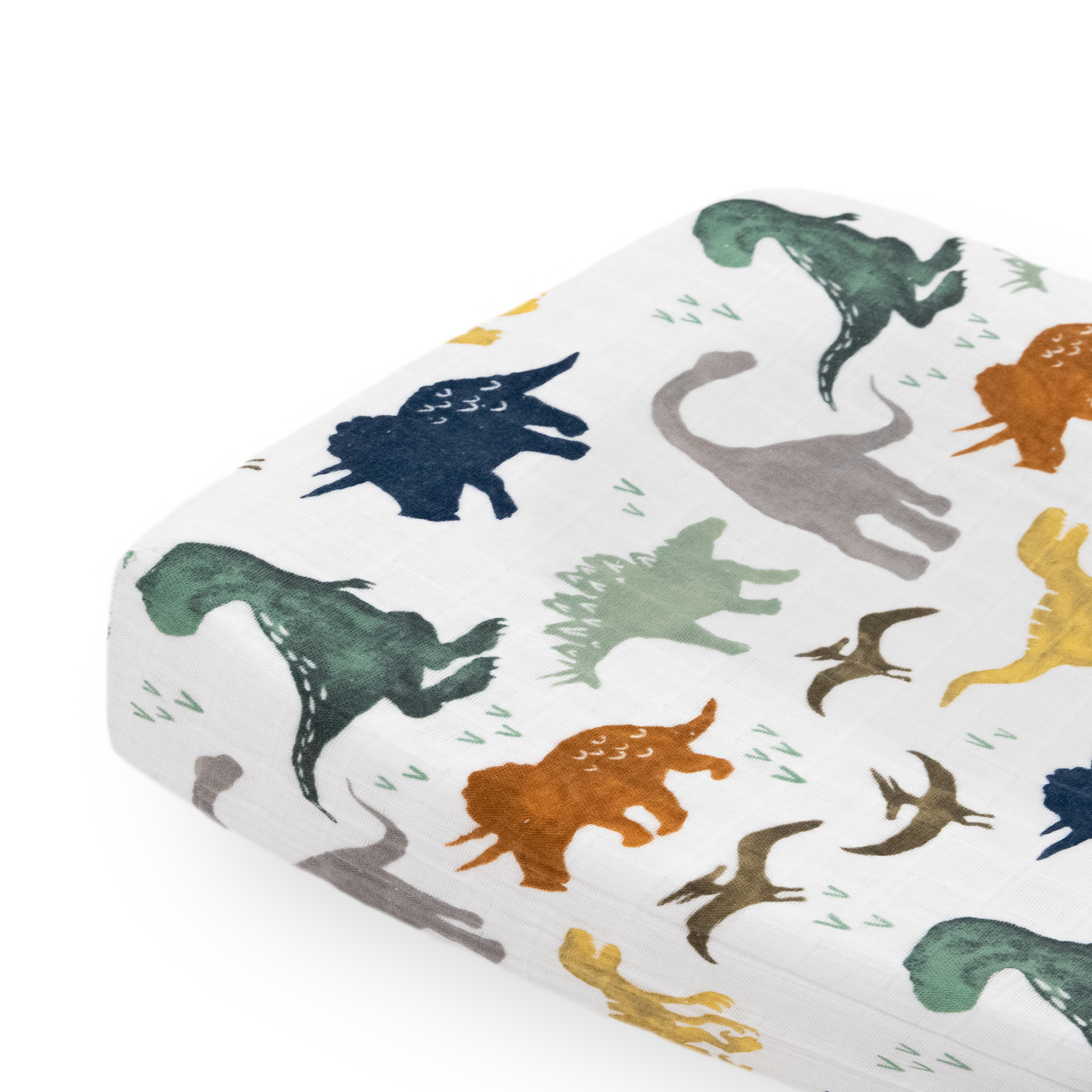 Cotton Muslin Changing Pad Cover - Dino Friends