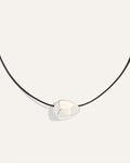 Ulani on Leather Cord Necklace | Black + Silver