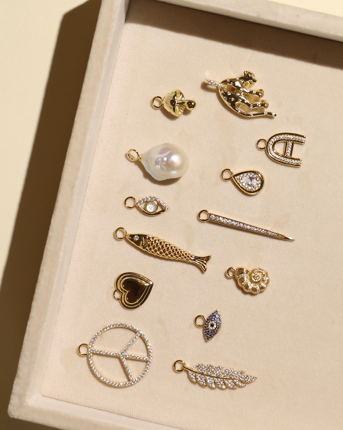 Pave Thorn Charm - Gold Vermeil