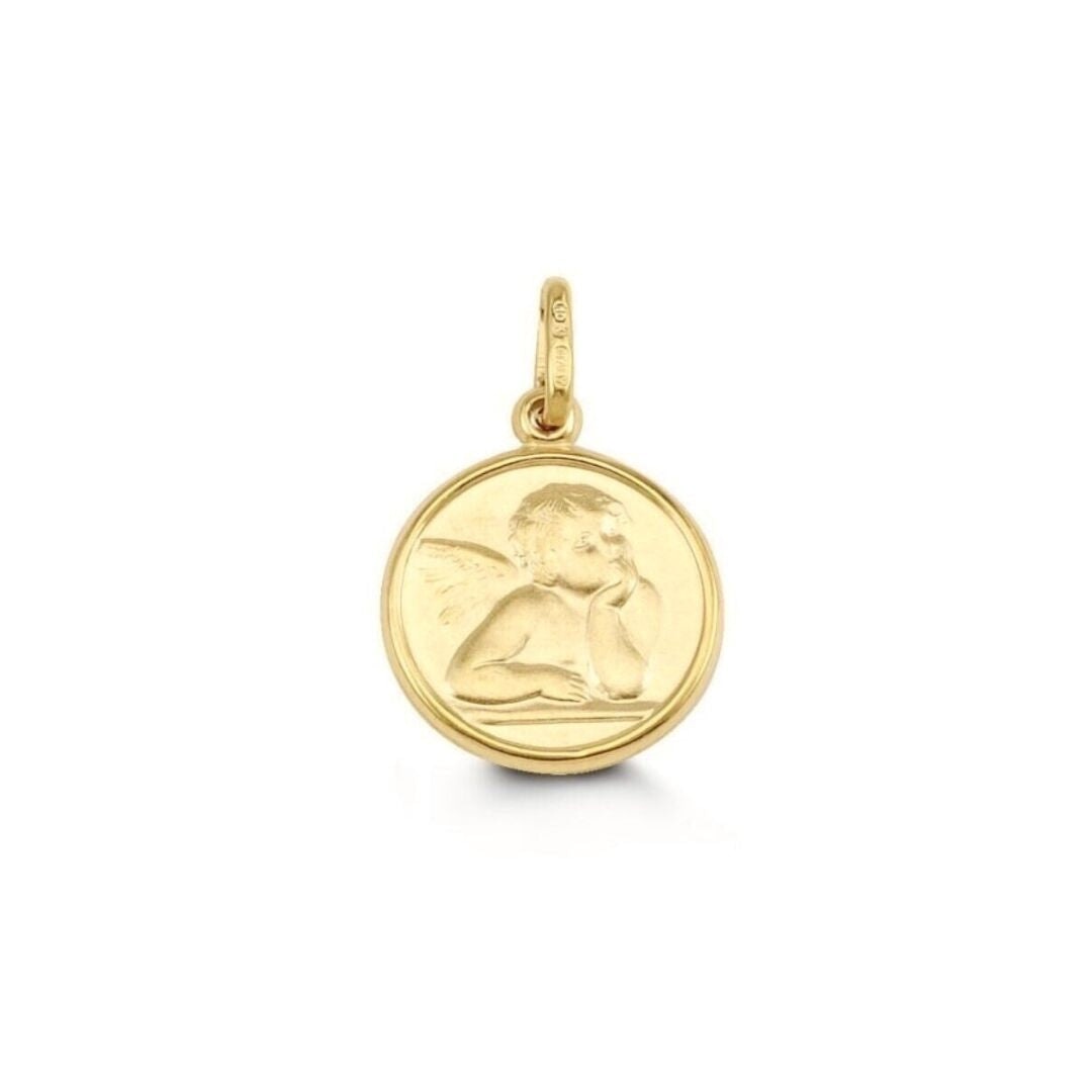 10k Lucky Angel Medallion Charm