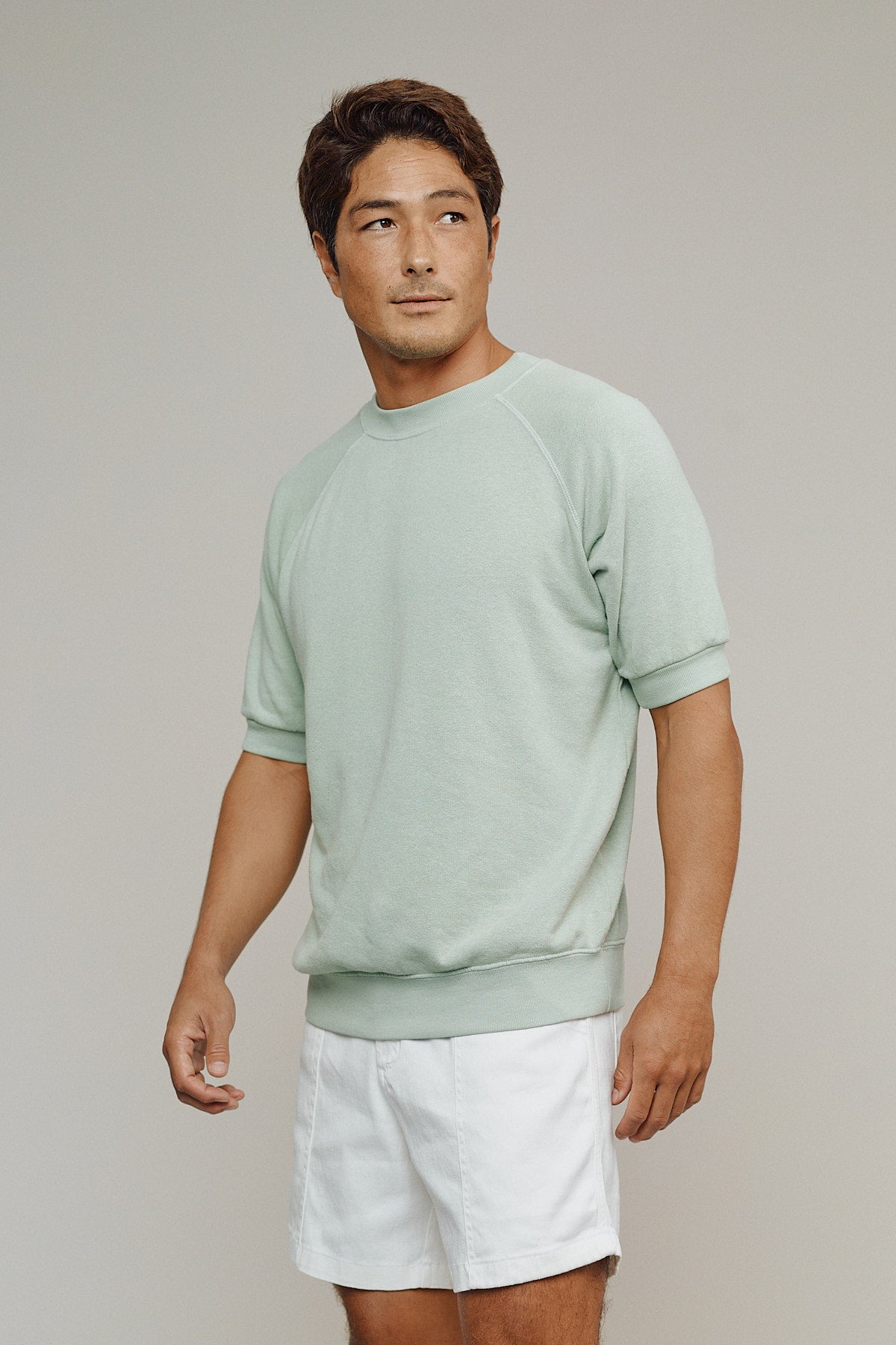 Short Sleeve Raglan Fleece Sweatshirt