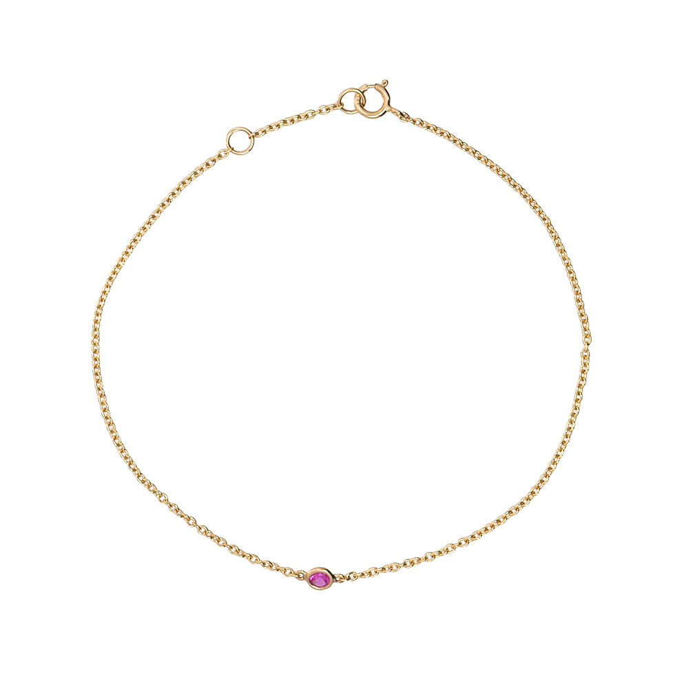 14KT Gold Breast Cancer Awareness Bracelet
