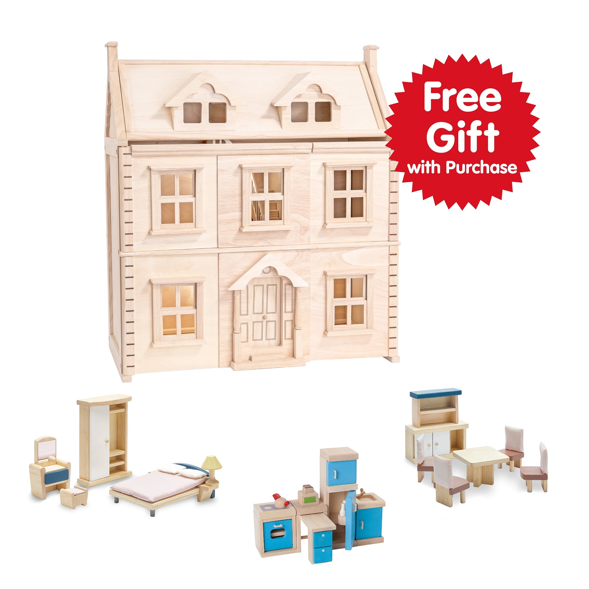 Victorian Dollhouse + Gift with Purchase Furniture Bundle (VDH-BDNL-2)