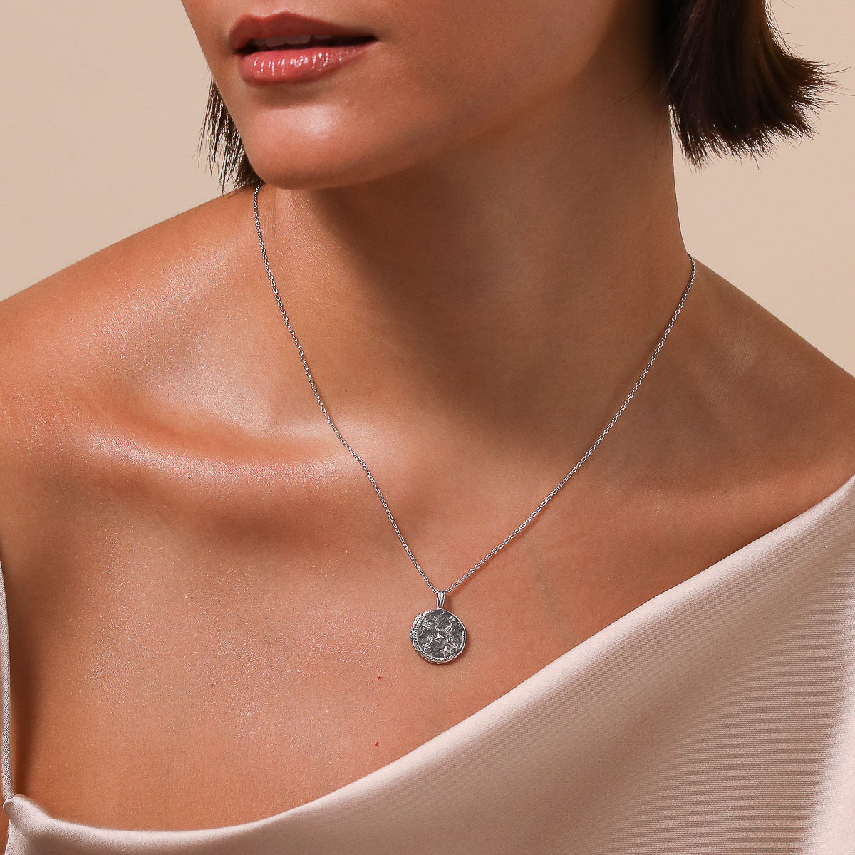 Virgo Zodiac Pendant Necklace in Silver