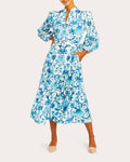 Valencia Printed Twill Midi Dress
