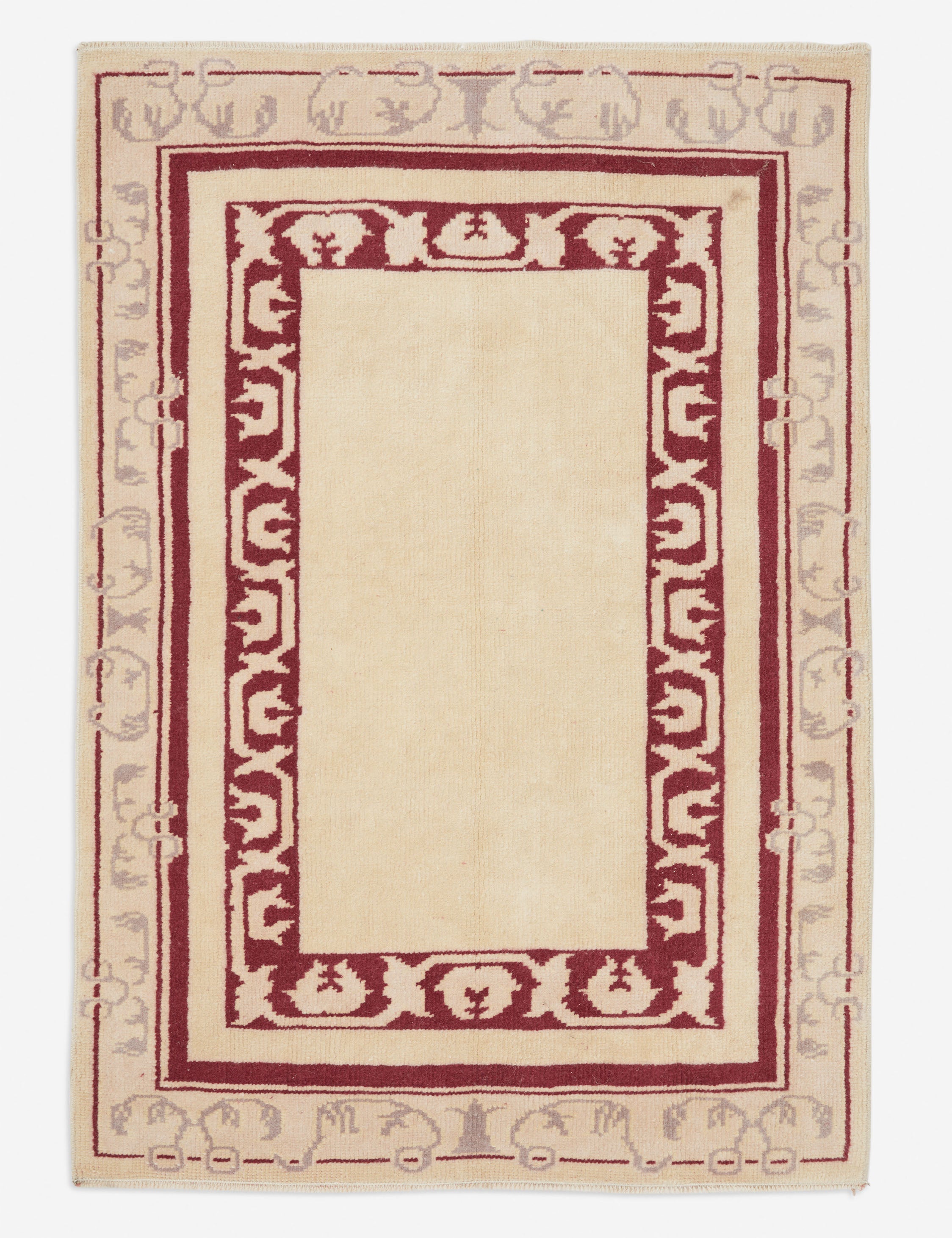 Vintage Turkish Hand-Knotted Wool Rug No. 256, 2'9" x 4'