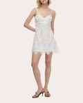 Viole Embroidered Floral Cotton A-Line Mini Dress