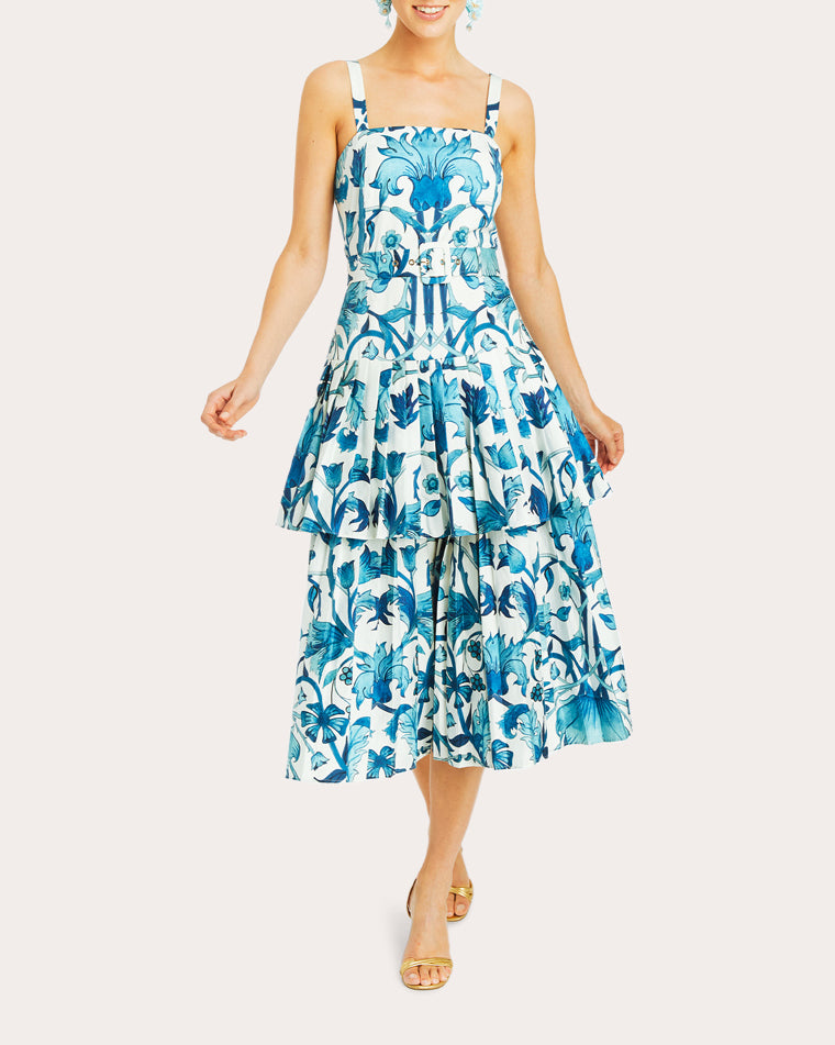 Virginie Convertible Printed Cotton-Sateen Dress