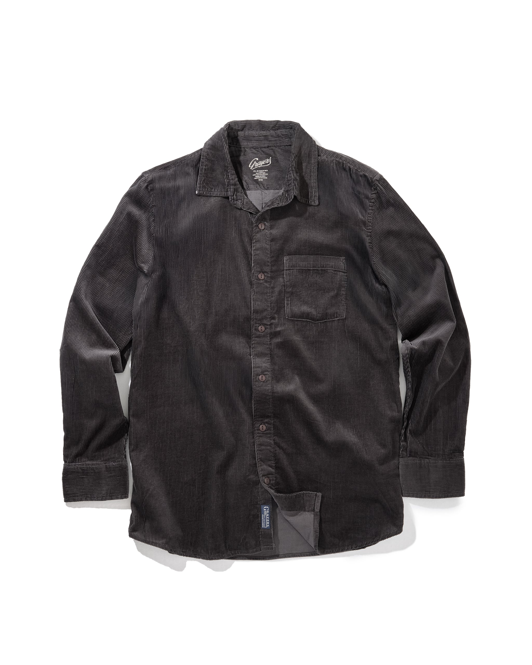 Saratoga Featherweight Corduroy Shirt - Charcoal