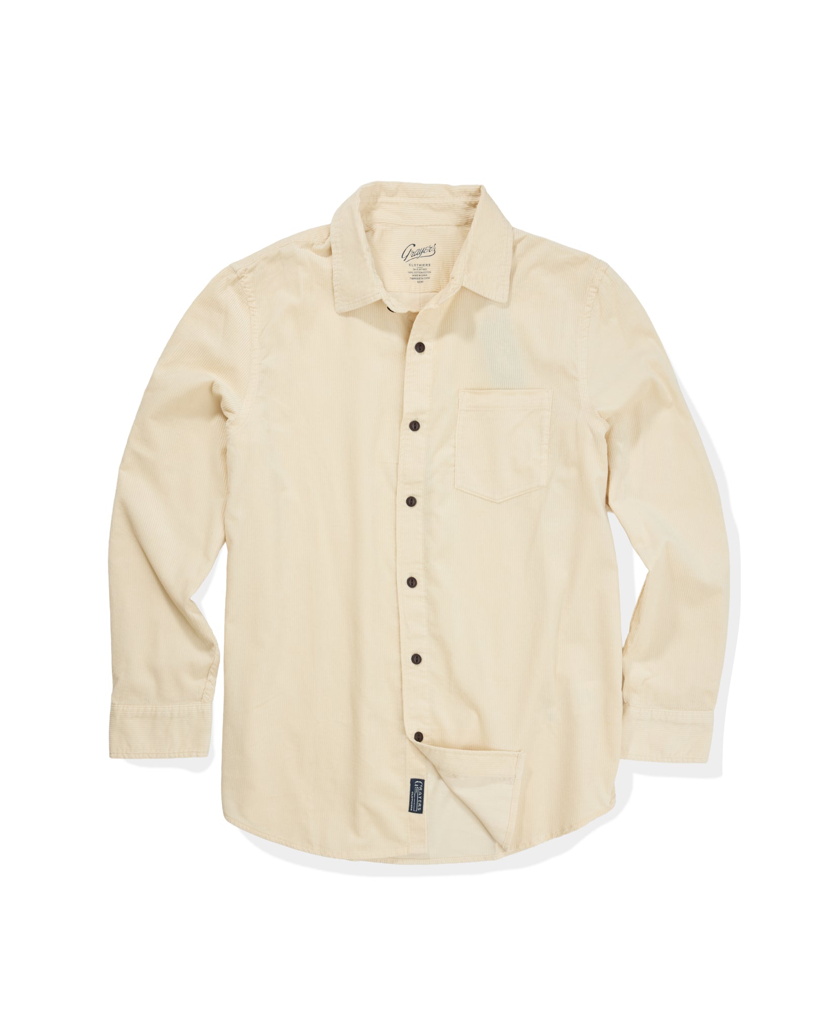 Saratoga Featherweight Corduroy Shirt - Cream