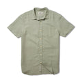 Amalfi Textured Hemp Linen Cotton Short Sleeve Shirt - Blue Surf