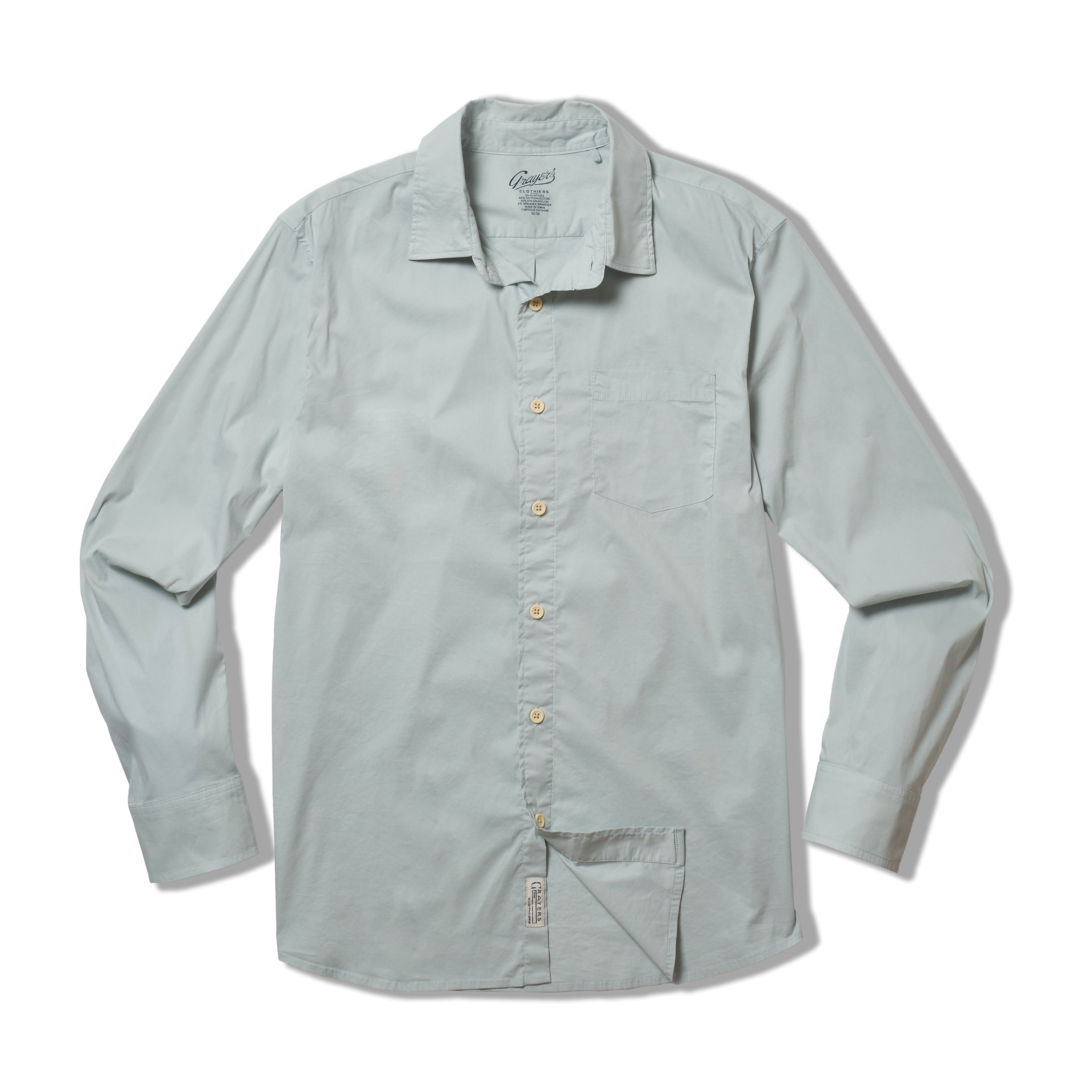 Van Dam 4 Way Stretch Poplin Shirt - Dusty Blue