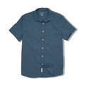 Van Dam 4 Way Stretch Poplin Short Sleeve Shirt - Mallard Blue