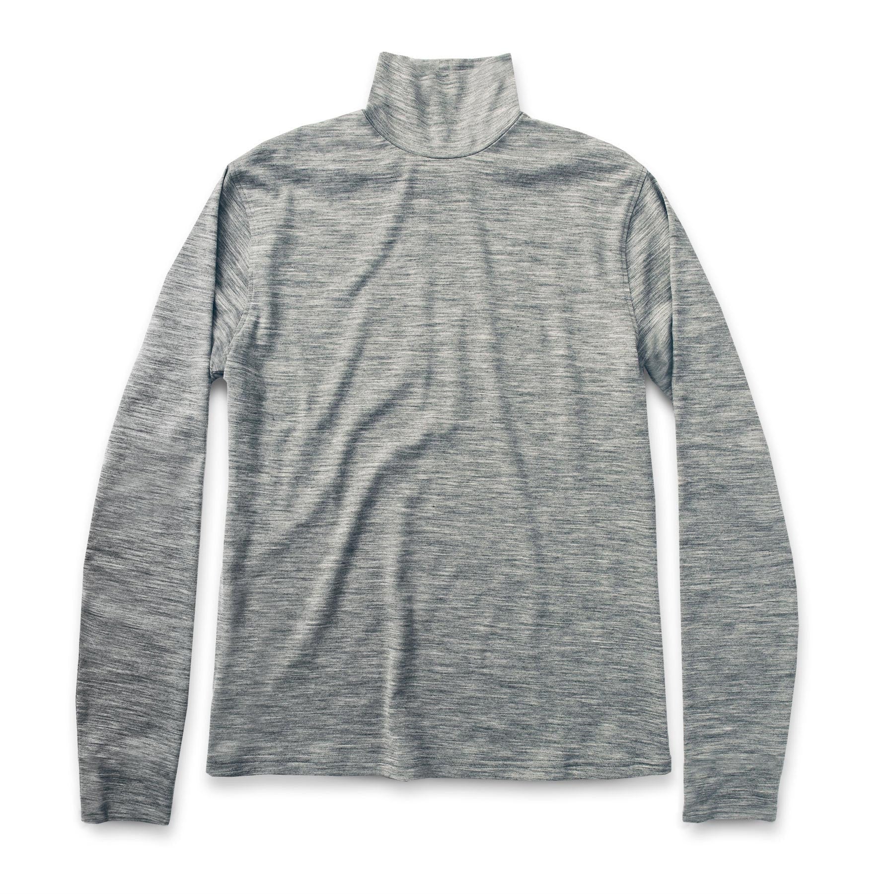 The Mercerized Merino Turtle Neck in Heather Grey