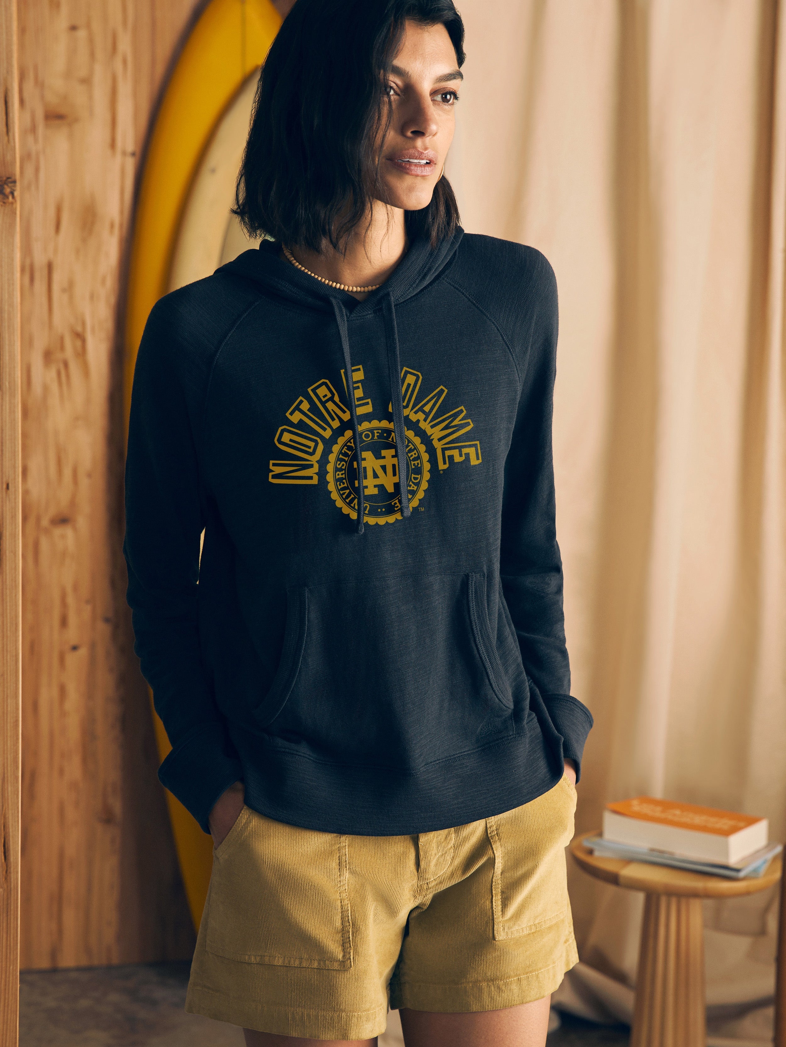 Notre Dame Sunwashed Organic Hoodie - Blue Nights