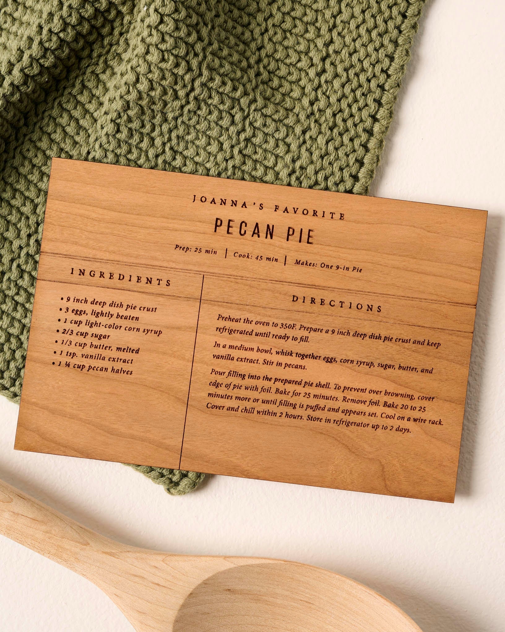 Wooden Recipe Card