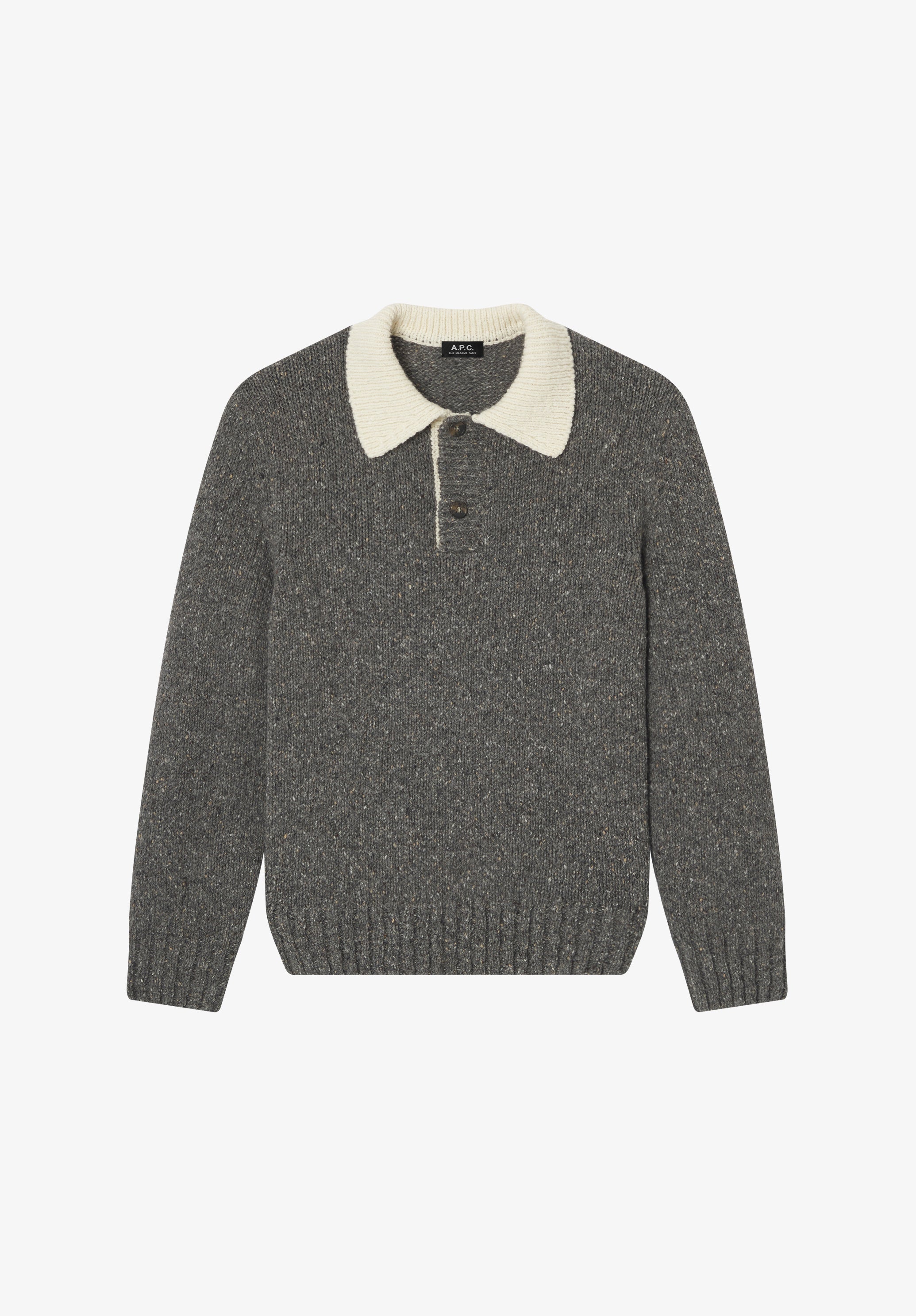 Pull col polo contrasté