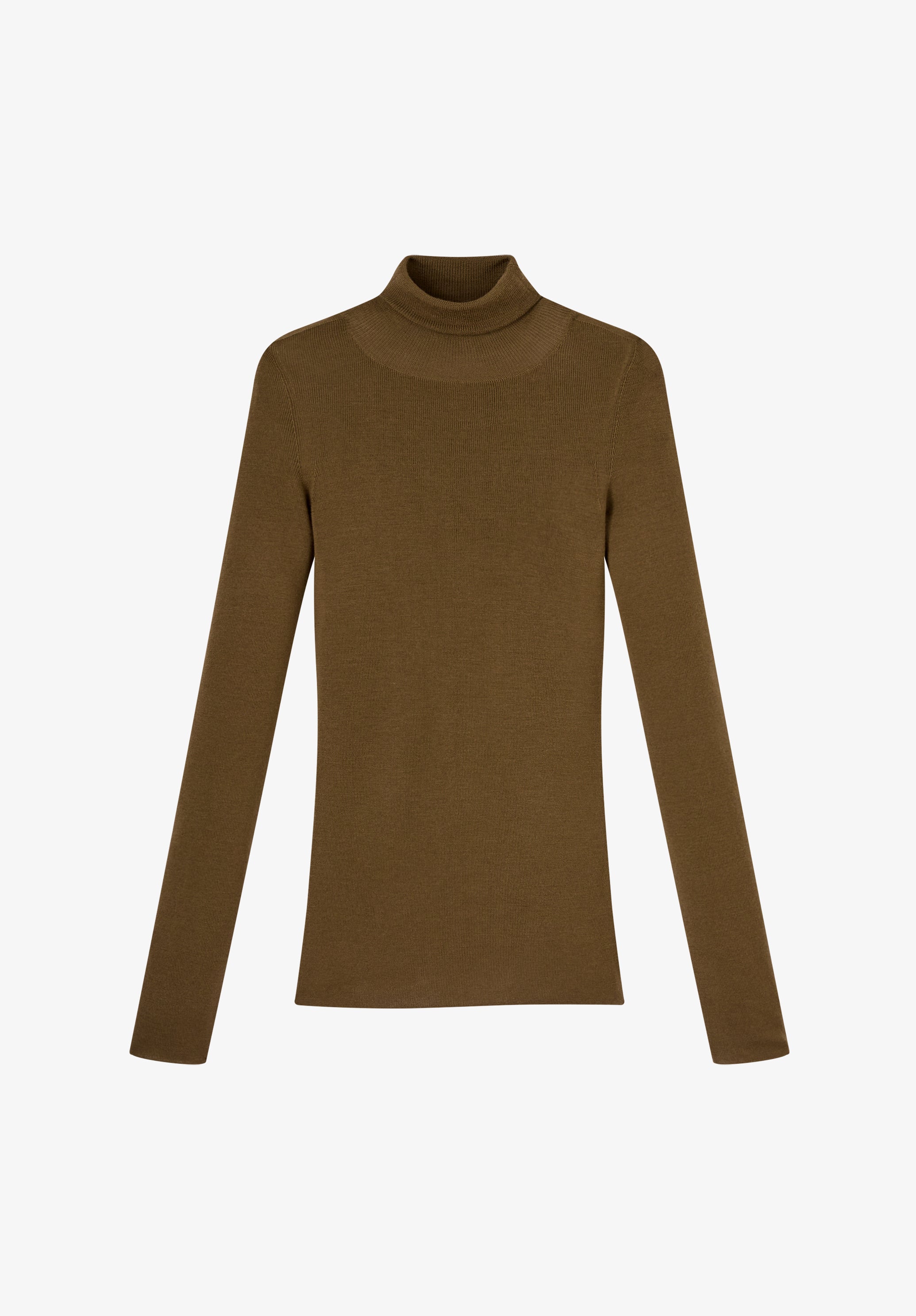 Pull col roulé à petites côtes