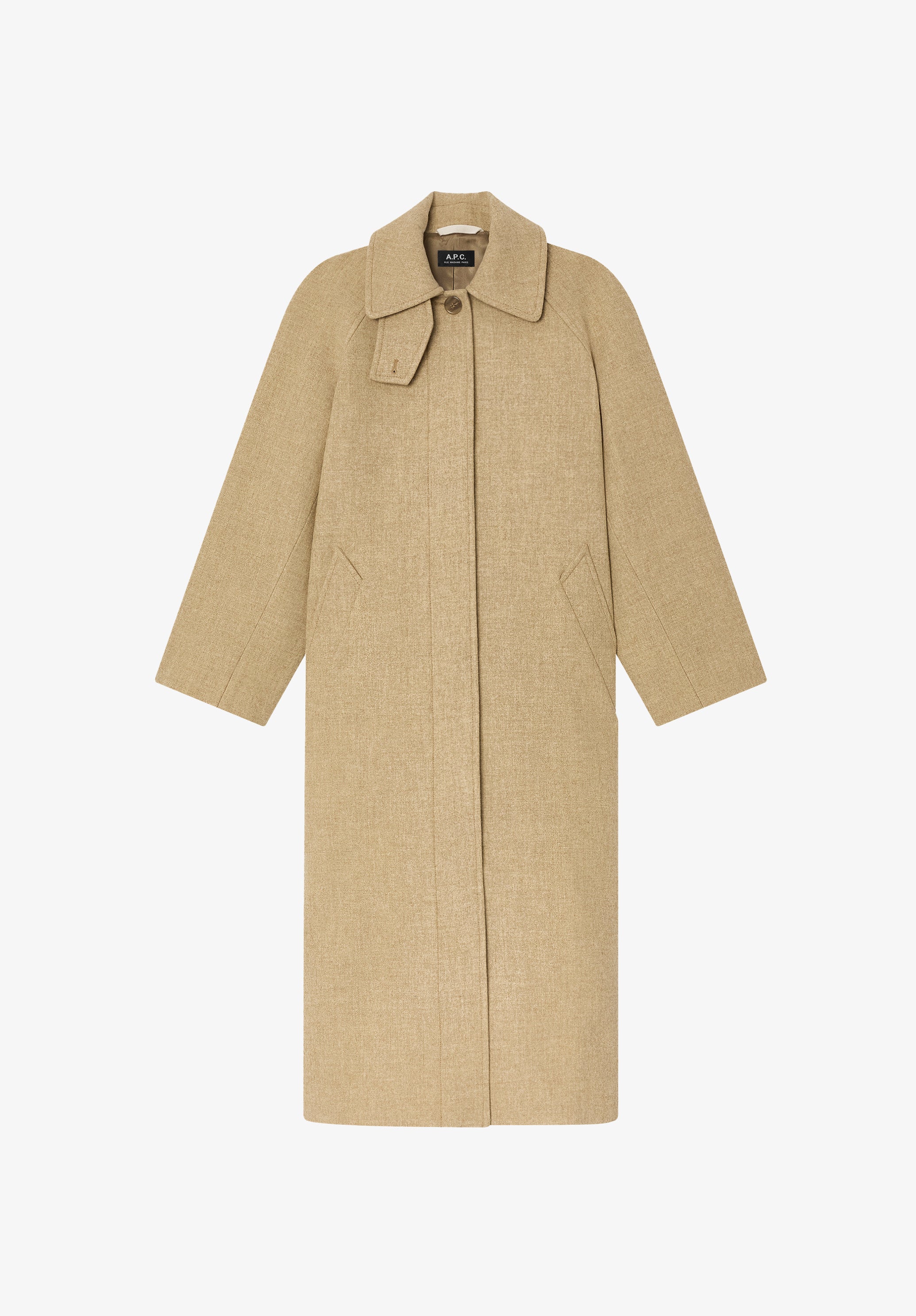 Manteau uni manches raglan