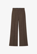 Pantalon pied de poule droit à plis