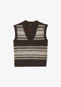 Pull sans manche à jacquard
